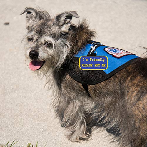 Identification Patch Tag - “I'm Friendly Please Pet Me” | Clips On A Therapy Dog Or Support Animal Vest, Harness, Collar, Leash Or Carrier #TOP4