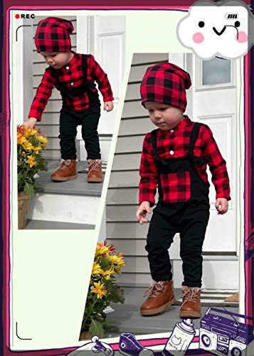 Image of Unutiylo Baby Boys Clothes for Gentleman Outfits,Toddler Overalls Baby Suspender Pants and Bodysuit Romper