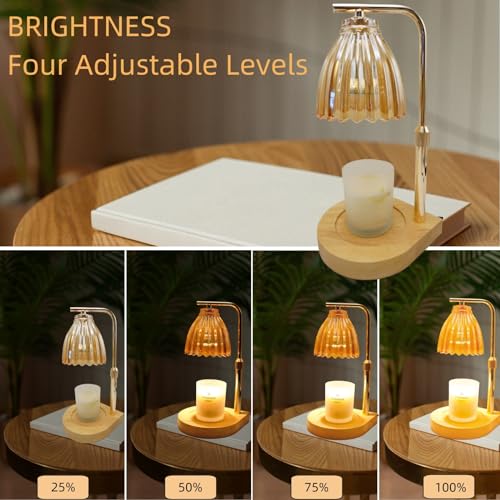 Mothers Day Gifts,Candle Warmer Lamp,with Timer Dimmer Height Adjustable Electric Candle Lamp Warmer with 2 Bulbs,Valentine's Day Gifts for Him Her,Candle Holders for Home Bedroom Decor - Image 5