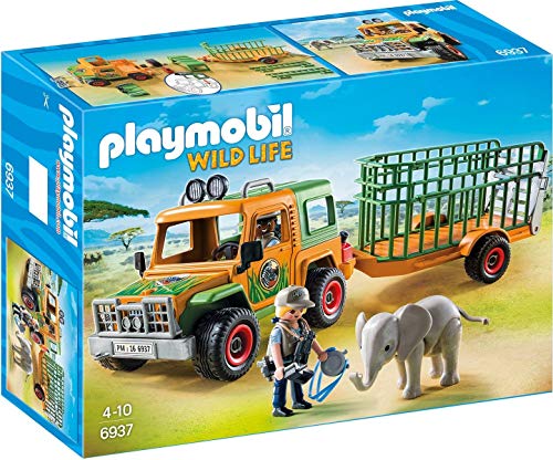 PLAYMOBIL Wild Life, 6937 Camión con Elefante, A Partir de 4 años