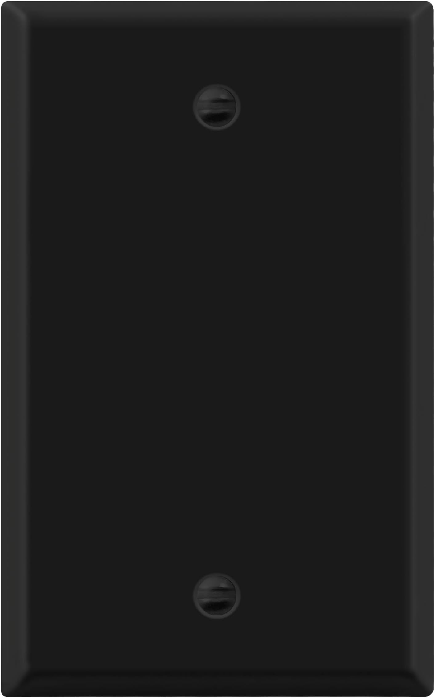 Blank Device Metal Wall Plate, Corrosion Resistant, Standard Size 1-Gang 4.50" x 2.76", Powder Coated Stamped Steel, 7701-BM, Black Matte