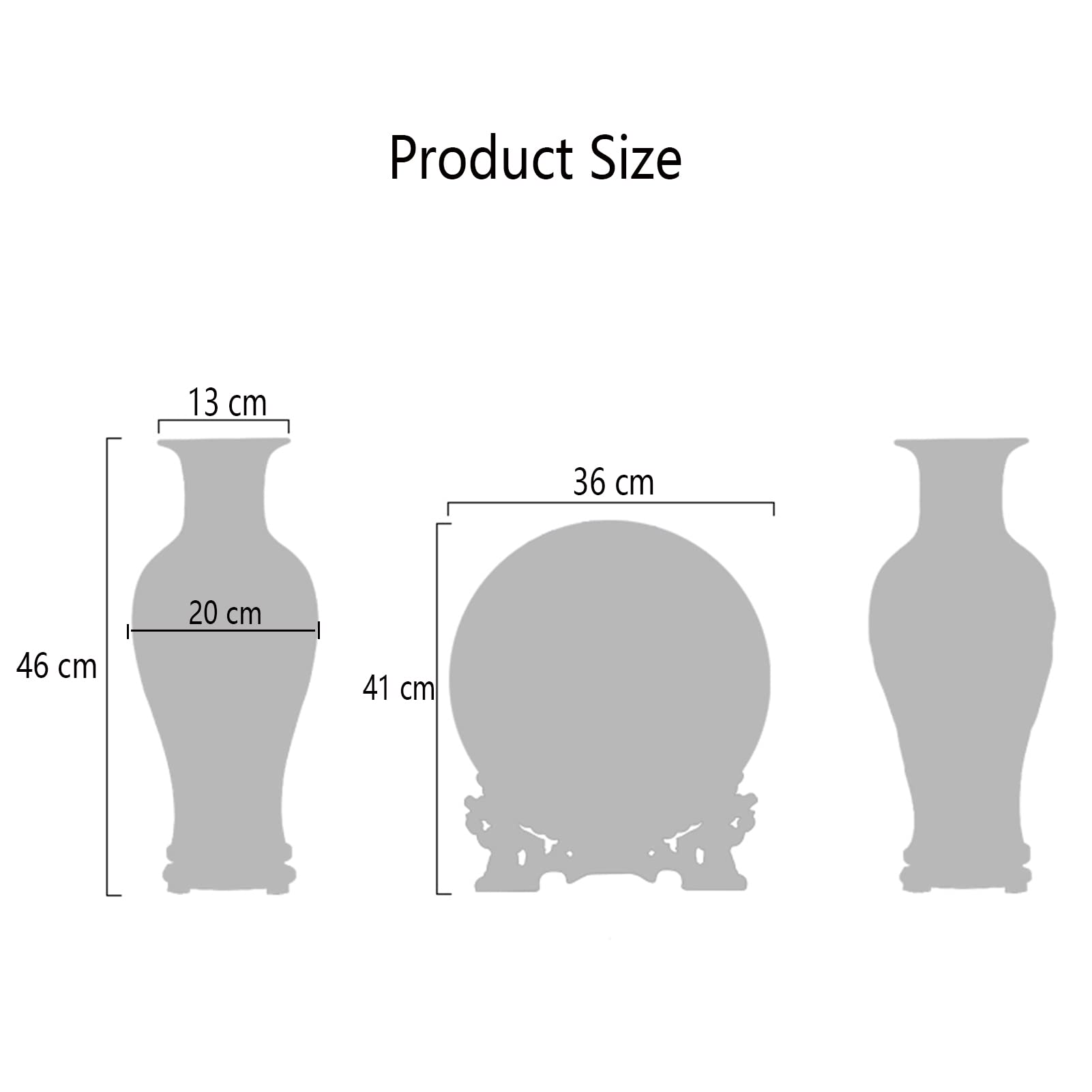 景徳鎮製　花瓶　高さ約46cm Amazon.co.jp: 3点セット陶製花瓶景徳鎮青白磁花瓶中国風