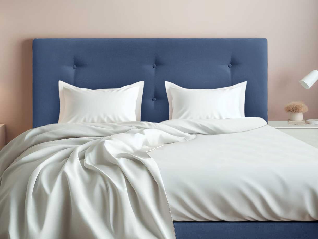 DecorQUALITY Cabecero de Cama tapizado Antimanchas o Polipiel Barcelona Somos Fabricantes Todas Las Medidas y Colores (Azul, 180 * 70)