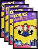 SparklyHome Comic Book Frame, 4 Pack, UV Protection, Black Display Frames for Current Comics up to 6...