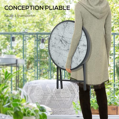Table d'appoint pliante compacte pour optimiser les petits balcons urbains
