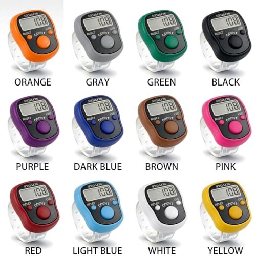 Image of Digital Finger Ring Tally Counter with LCD Display, LED Light, Reset Button(Pack of 1) (Orange)