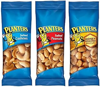 PLANTERS Variety Packs (Salted Cashews, Salted Peanuts & Honey Roasted Peanuts) Individual Bags