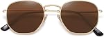 SOJOS Small Square Polarized Sunglasses for Men and Women Polygon Mirrored Lens SJ1072