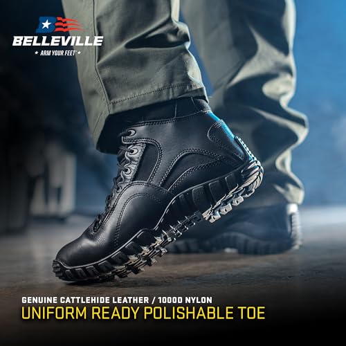 Belleville Khyber TR960Z Waterproof 8" Tactical Boots for Men with Zipper - Lightweight Waterproof Black Leather Designed for Police and EMS with Vibram Traction Outsole4