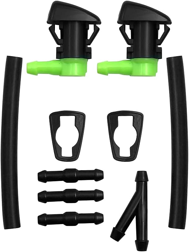 7C3Z-17603-A, Adjustable Front Automotive Replacement Windshield Wiper Nozzles Kit for Ford F250-F550 Super Duty Trucks 2008-2010, Focus 2008-2011, 8S4Z-17603-AA, Quality Fit, Pack of 2