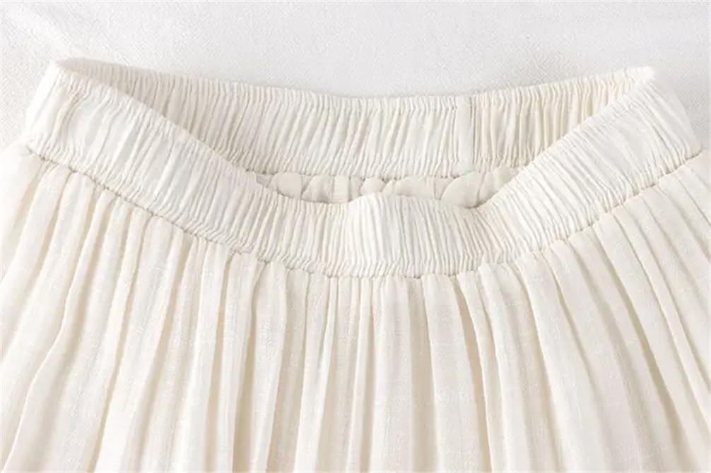 Faldas largas acampanadas con cintura elástica para mujer, estilo vintage, holgadas, lisas