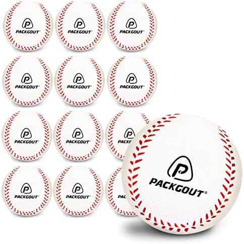 PACKGOUT Soft Baseballs 12 PCs Foam Baseballs for Kids Teenager Players Training Balls