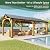 Jocisland 12x24x9.5 FT Cedar Wood Hardtop Carport with Steel Roof, Waterproof Outdoor Gazebo Pavilion, Heavy-Duty Snow & Wind Resistant Canopy for Patio, Driveway, Garden