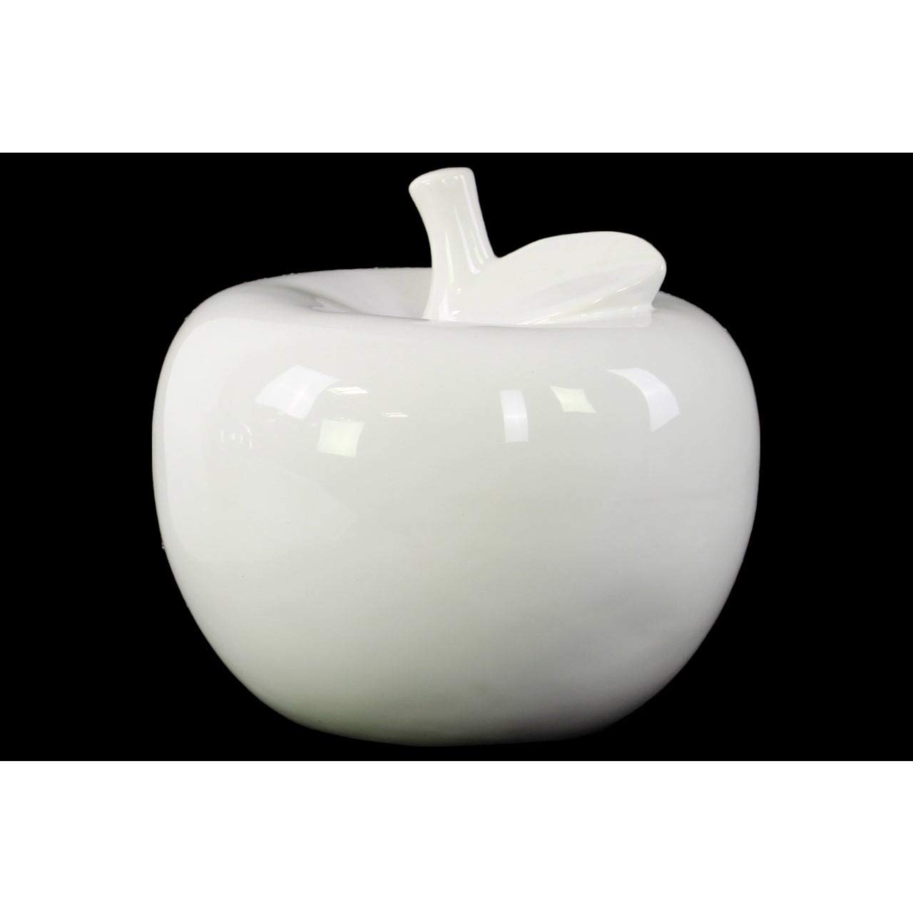 Urban Trends Ceramic Apple Figurine, Large, Gloss White