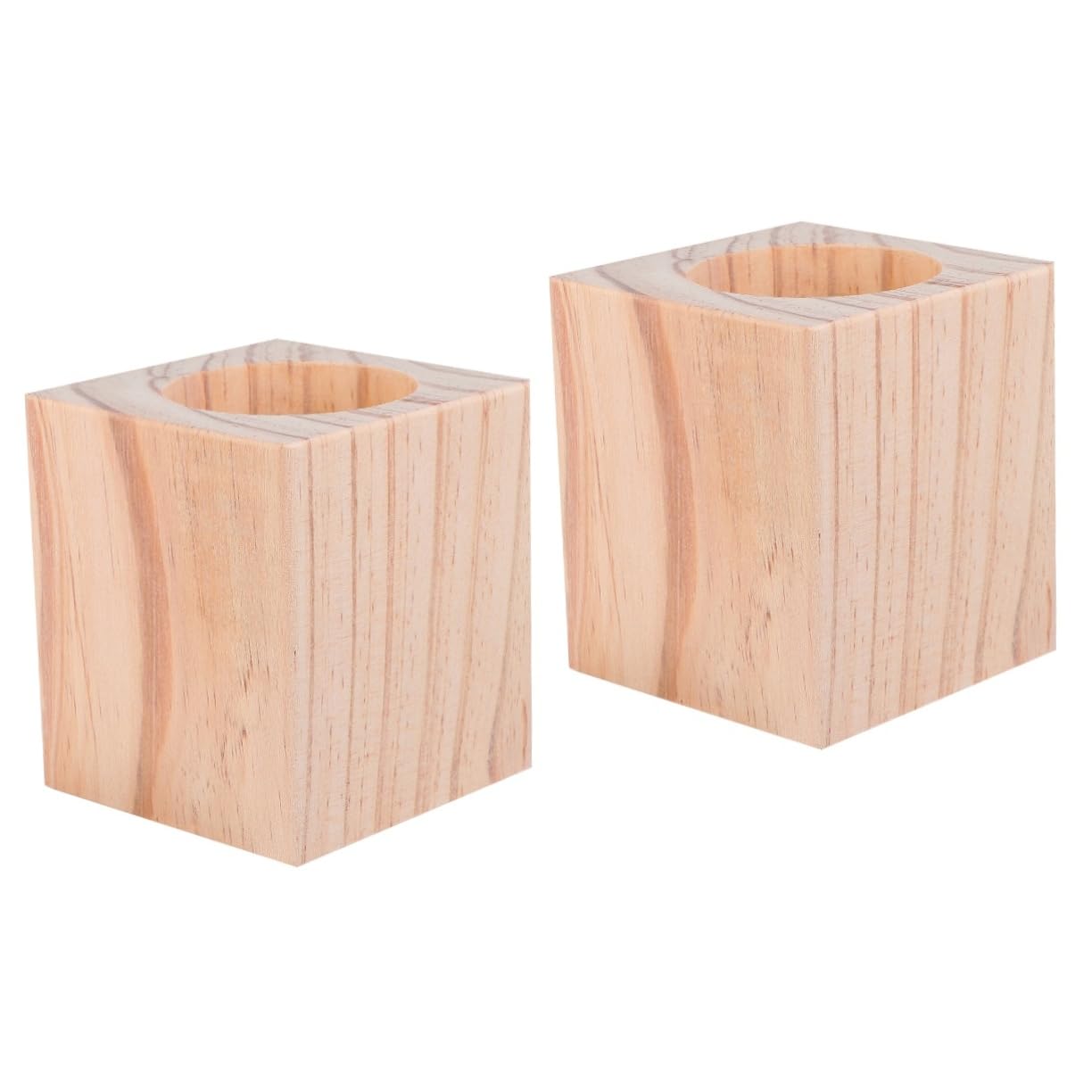 SOLUSTRE 2pcs Solid Wood Round Furniture Risers for Table Legs Increases Height by Pine Wood for Chairs Tables and Desks Non- Design for Stability