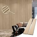 Wood Panels for Wall, 2 Pack Acoustic Wall Panels, 94.5"×12.6" Wood Slat Wall Panel, Acoustic Panels for Wall and Ceilings, 3D Fluted Wall Panels, Natural Oak