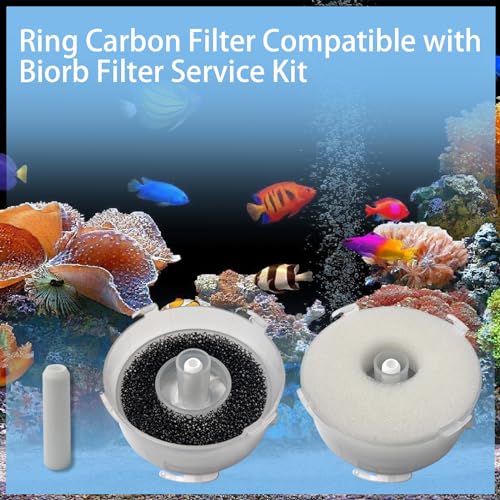 Image of Compatible Replacement Set for Biorb Filter - Carbon Rings, Foam, Air Stone & Cleaner Pad (6 Foam Pieces, 3 air Stones, 1 pad)