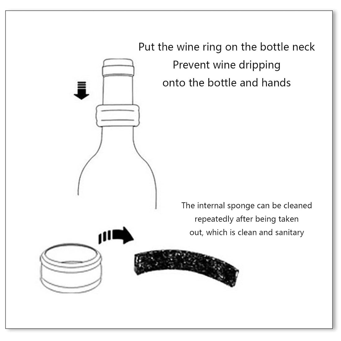 WUNZILO 20 Edelstahl-Weintropfringe – Tropf-Stopp Für Rotwein, Flaschenring Mit Verschluss-Schneider, Für Bars, Restaurants & Zuhause