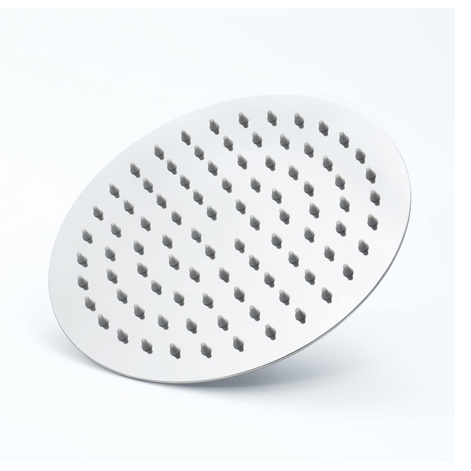 Cabezal de Ducha de Lluvia Redondo, Acero Inoxidable, Cabezal de Ducha de Lluvia Ultrafino de Alta Presión para Baño, Cabezal de Ducha Fijo Antiobstrucciones y Antifugas (Cromado),8 Inch