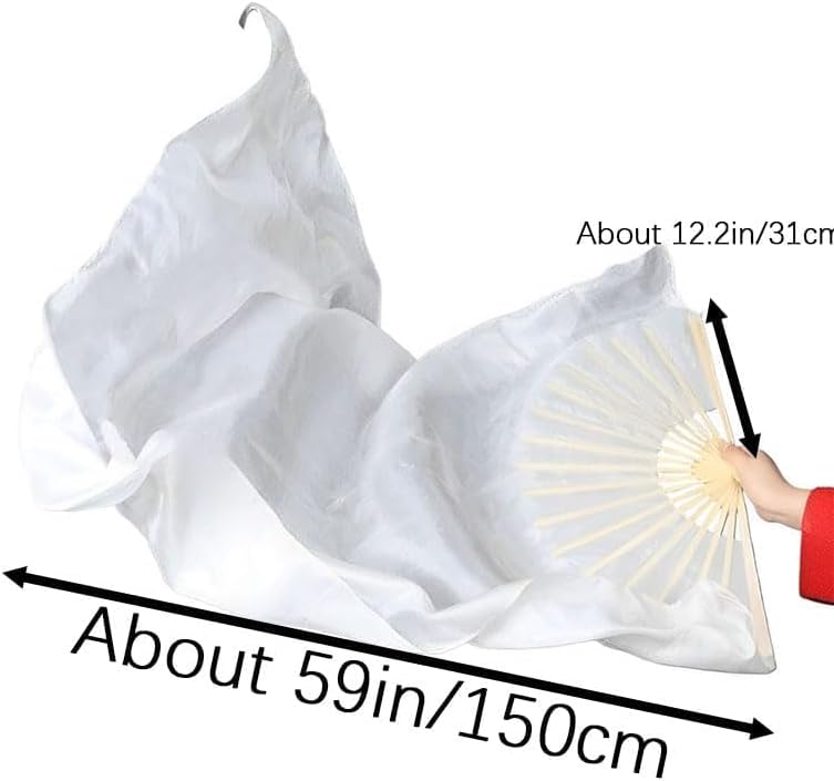 Professional Chinese Dance Fans - Handmade Faux Silk & Bamboo Foldable Fans | Belly Dancing Performance Set with Multiple Colors | Traditional Silk Fan Pair - Image 3