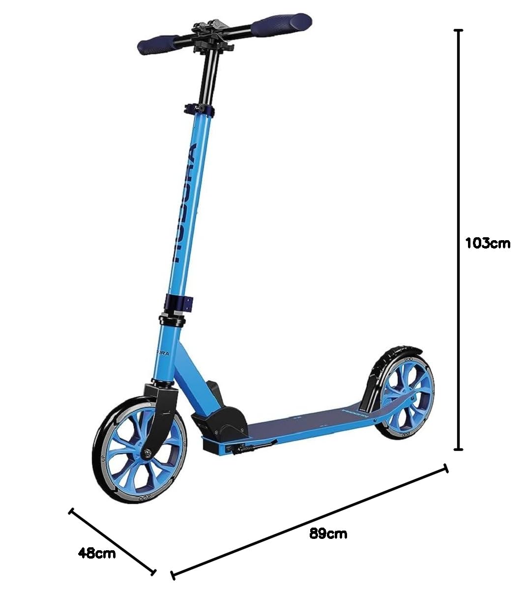 HUDORA Scooter Up 200 - Trottinette Confortable et silencieuse en Aluminium pour jusqu'à 100kg - Réglable en Hauteur & Pliable - Trottinette sans à-Coup pour Enfants/Adolescents & Adultes