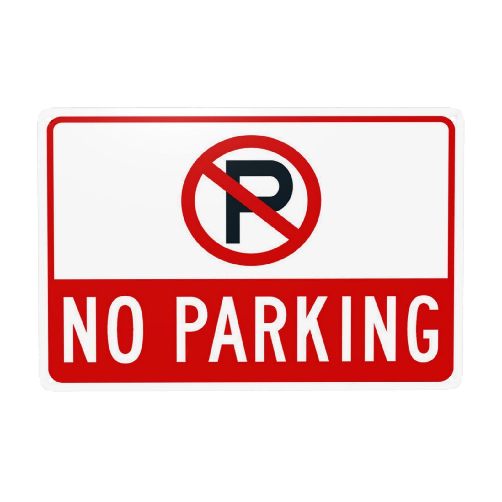 SMAZDFXX No Parking Sign, No Parking Symbol Sign Metal Signs, Cautions Security Tin Sign, Safety Warning Signs, Street Business Wall Decor 8"x12"
