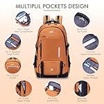BAGZY Hiking Backpack Waterproof 80L Lightweight Travel Backpack Large Daypack Camping Backpacking for Men Women Orange - Image 3