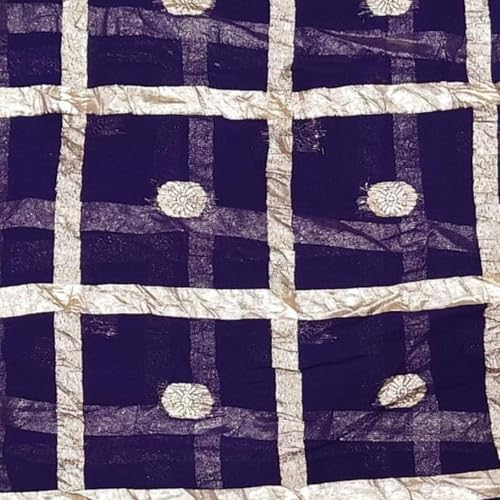 Image of Women's Pure Viscose Georgette Checks Zari Fabric Jaipuri Saree with Matching Blouse