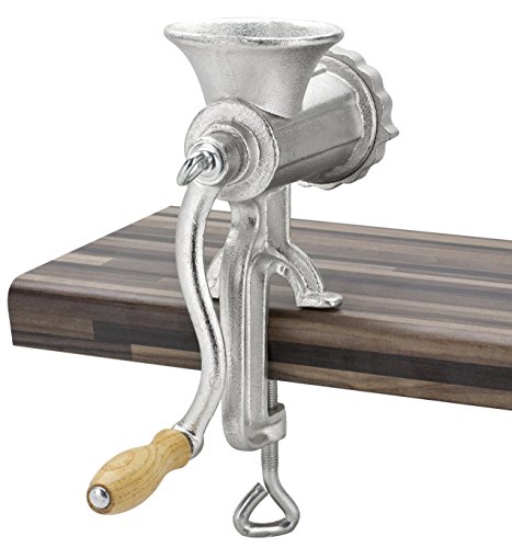 GSW 588416 FLEISCHWOLF Größe Nr. 8 mit Gebäckaufsatz, Gusseisen, silber, 25 x 9.6 x 30.5 cm – Bild 3