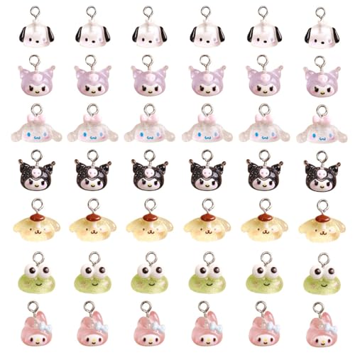 Image of SANNIDHI Charms for Bracelet Making, Various Designs Pendant Charm for Jewelry Making, Cartoon Mini Bracelet Pendants, Resin /Metal Jewellery Charms for DIY Necklace Crafts Phone Charm