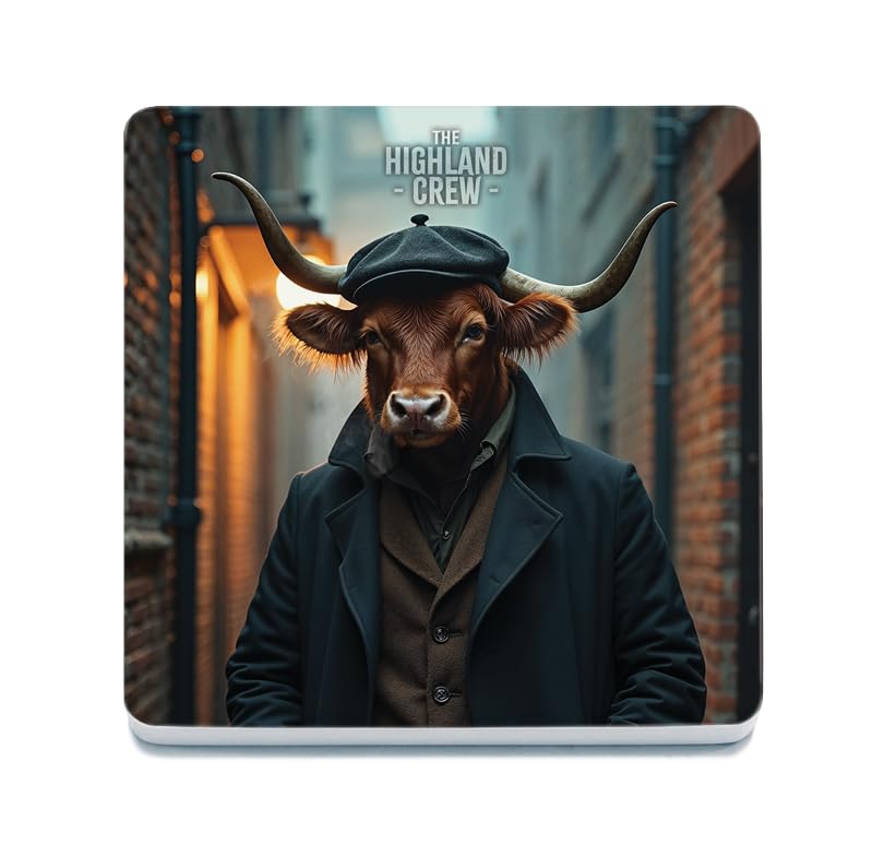 Decorative Coaster (10 x 10 cm) - Highland Crew (Peaky Bull (6678))