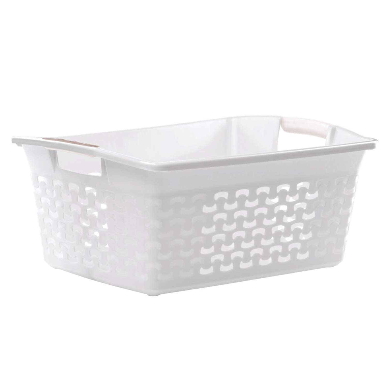BranQ Cotton Laundry Basket with Handles Plastic 30 Litres White