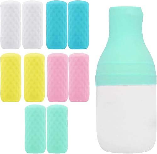 FOROUME 10 Pack Travel Essentials Silicone Bottle Covers Leak Proofing | Cruise Essentials, Beach Vacation Essentials Women Men, Airplane Travel Accessories, Travel Size Toiletries, Travel Must Have
