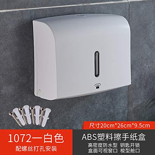 Preisvergleich Produktbild Joeesun Wasserdichter Papierhandtuchkasten freier lochender Handtuchbehälter Toilettenpapierbehälterküchenpapier... weiß mit Schrauben