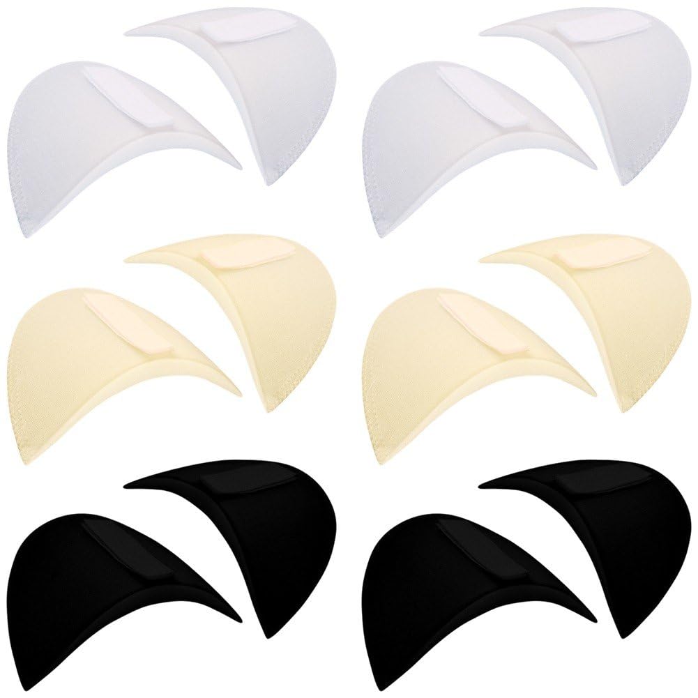 Hrippy 6 Pair Sponge Shoulder Pads, Garment Accessory for Men Women Blazer T-shirt Daily Clothing Matching Use