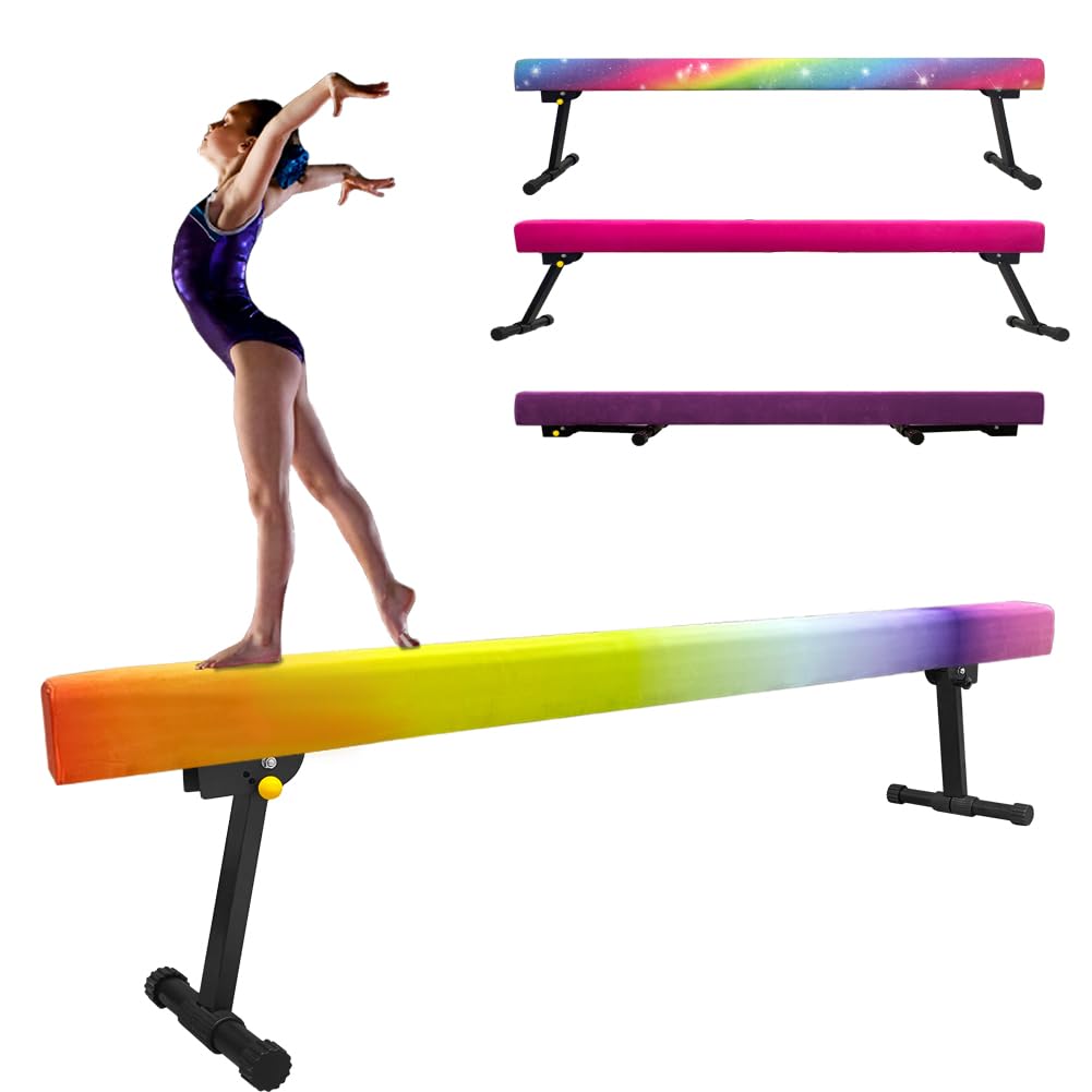 86 York 6ft/8ft Gymnastics Balance Beam, High and Low Floor Beam Gymnastics Equipment for Kids/Adults,Gymnastics Beam for Training,Physical Therapy and Professional Home Training with Legs