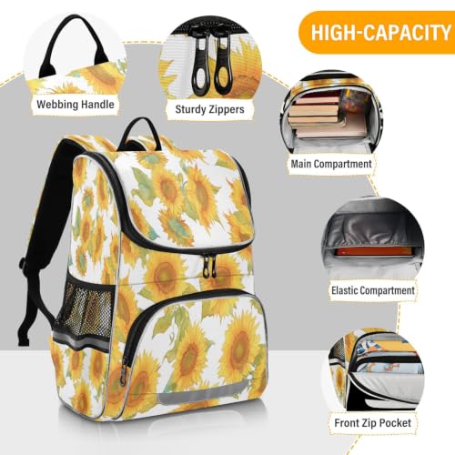 Sac à dos tournesol grande capacité pour éviter le mal de dos - 4