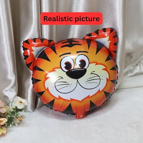 Image of KITTER(Pack of 6)Jungle Theme Balloons Set,Jungle Theme Foil Balloons For Decoration,Animal Theme Foil Balloon Animal Face Foil Balloon for Birthday,Animals Theme Birthday Decorations,Multicolor