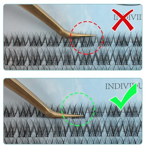 Oreola 144Pcs Individual Lashes Extension with Clear Band Wispy Volume Cluster False Eyelashes DIY at Home for Make-up Beginner Easy to Use(MIX8-16MM) - Image 4