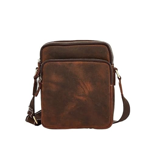 [HNJUBVG] JSEIAJB Casual Outdoor Single Shoulder Multi Functional Crossbody Bag Retro Brown Leather Backpack