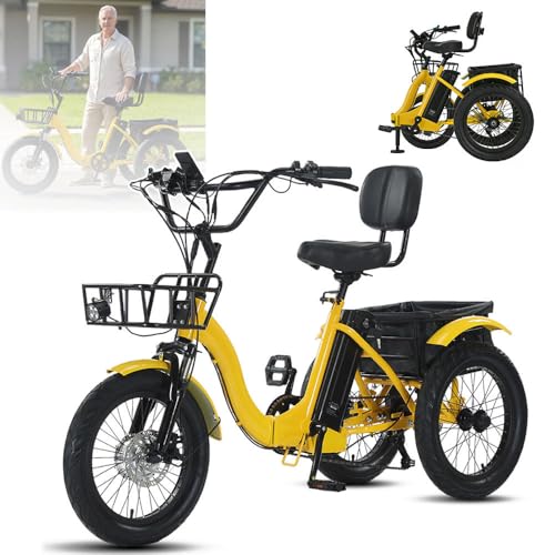 Triciclo da shopping per adulti e anziani, pieghevole da 45 cm, a...