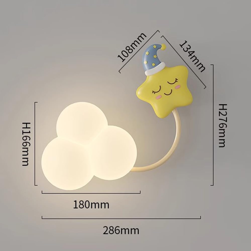 Lampa LED do pokoju dziecięcego, możliwość ściemniania, lampka nocna, styl art deco, mlecznobiały, ściana do sypialni, stolik nocny, chłopcy i dziewczęta, pokój dziecięcy, Conba
