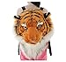 Domineering backpack stuffed tiger head 3D simulation personalised shoulder Bag Animal head shoulders bag (large, tiger yellow)