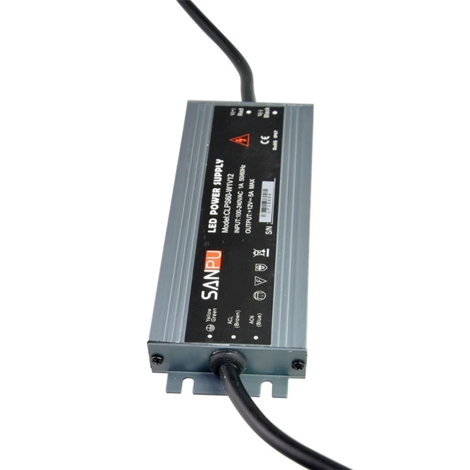 Alimentation 12V 5A étanche convertisseur CA CC pilote LED 60W IP67 pour de l'éclairage extérieur