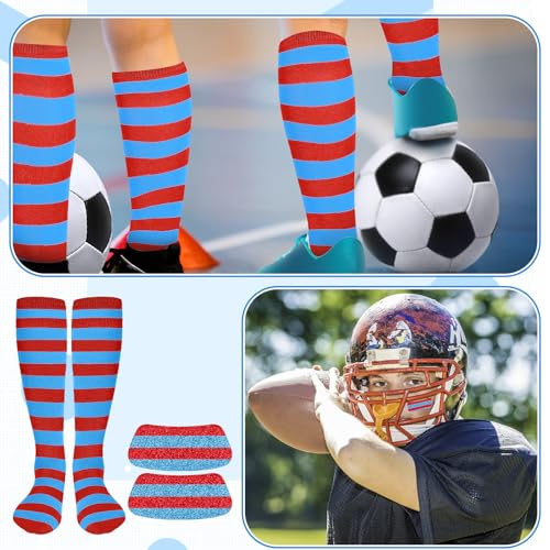 Image of Panitay 2 /12 /16 /24 Pairs Softball Soccer Socks Glitter Eye Black Stickers Team Spirit Accessories for Youth Women Sport Wear
