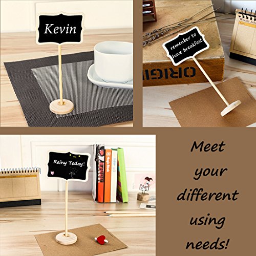 15 Pack Wood Mini Chalkboard Signs With Support Easels, Place Cards, Small Rectangle Chalkboards Blackboard For Weddings, Birthday Parties, Message Board Signs And Special Event Decorations #TOP5