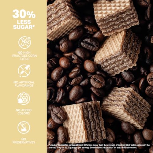 Image of Loacker Quadratini Tiramisu Wafer Cookies, 30% Less Sugar, Non-GMO, 6-Pack