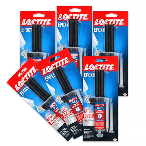 Loctite Epoxy Instant Mix, Translucent Yellow, 0.47 fl. oz. Syringe, 6 Pack - 5 Minute Set, Strong...