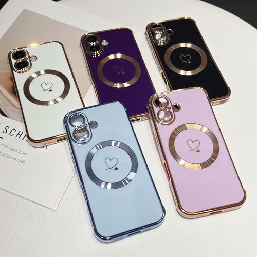 Coque TPU iPhone 16 Plus motif cœurs idée cadeau blanc chic