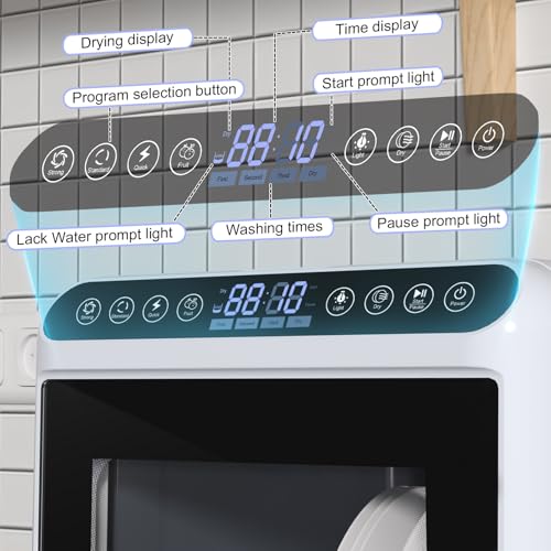 Table Top Dishwasher with 5L Built-In Water Tank | Automatic Tabletop Dishwasher with 5 Place Settings, 2-Tier Rack, 3-Spray Arm, and Air-Dry Function White - Image 2